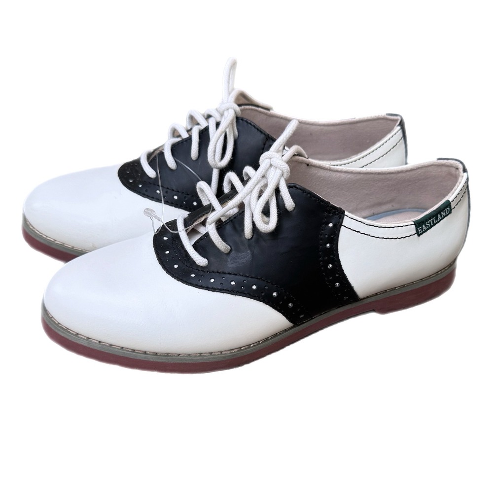 Eastland Sadie Womens Black White Leather Saddle Oxford Shoes 3331-13 Size 6M